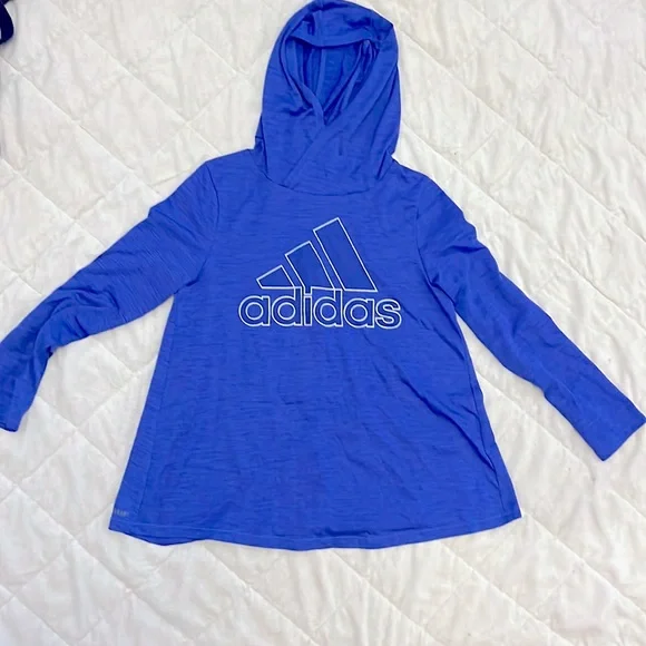 adidas | Shirts & Tops | Gently Used Girls Adidas Shirt With Hood Size M 12  Great Condition | Poshmark